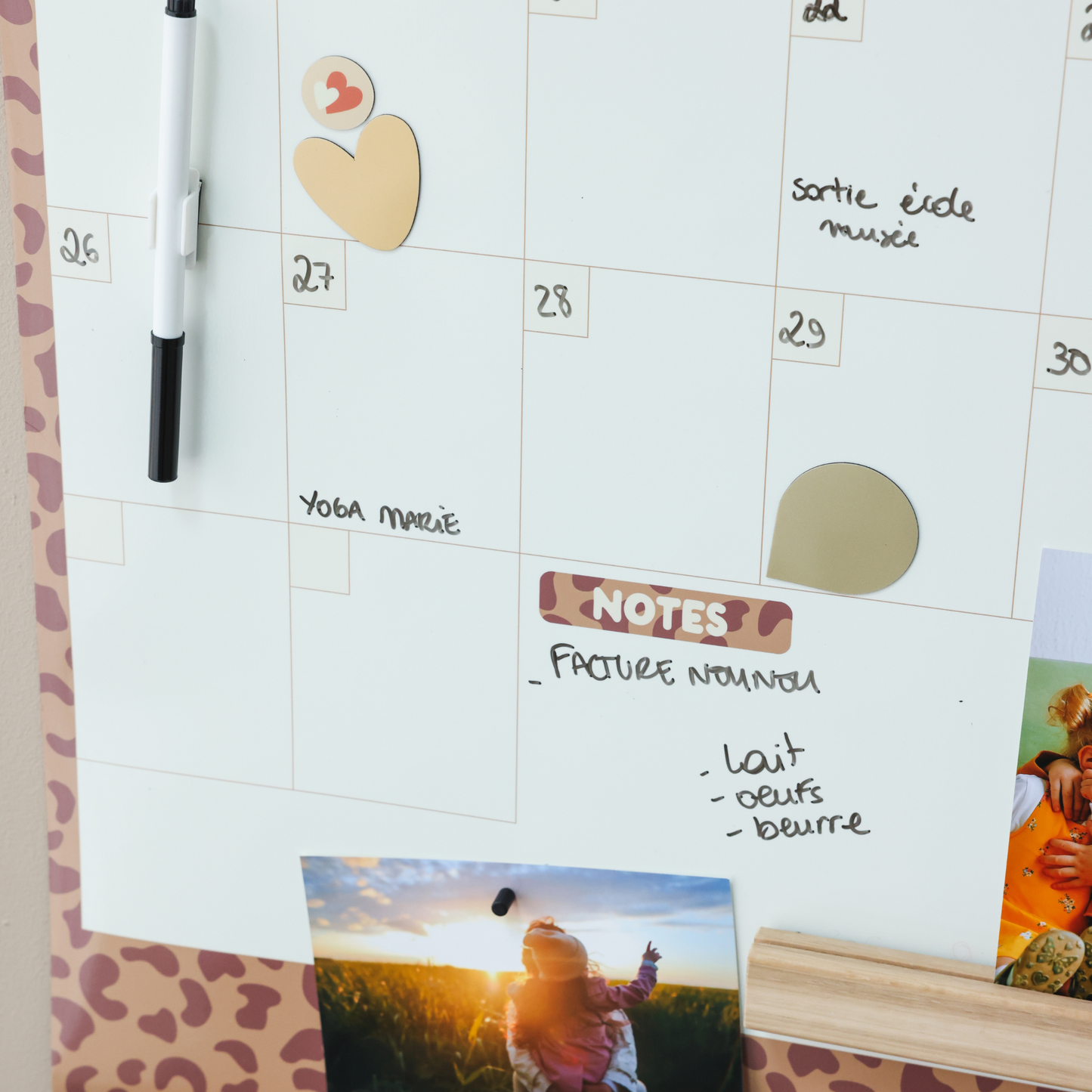 Calendrier décoratif en forme d'arche effaçable à sec 