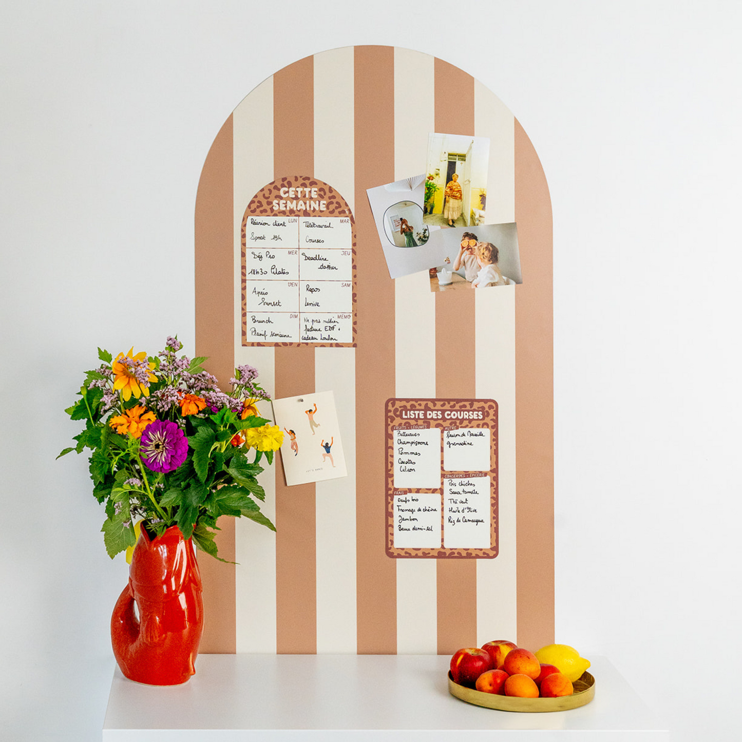 Papier peint magnétique décoratif arche avec ardoises effaçables cuisine