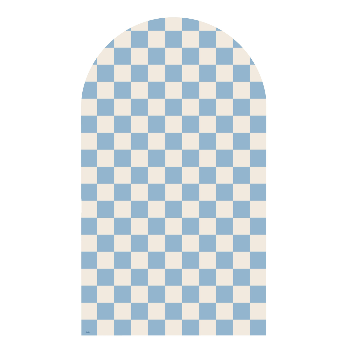 Revêtement magnétique arche au motif damier bleu et beige lin, revêtement Ferflex® pour support métallique