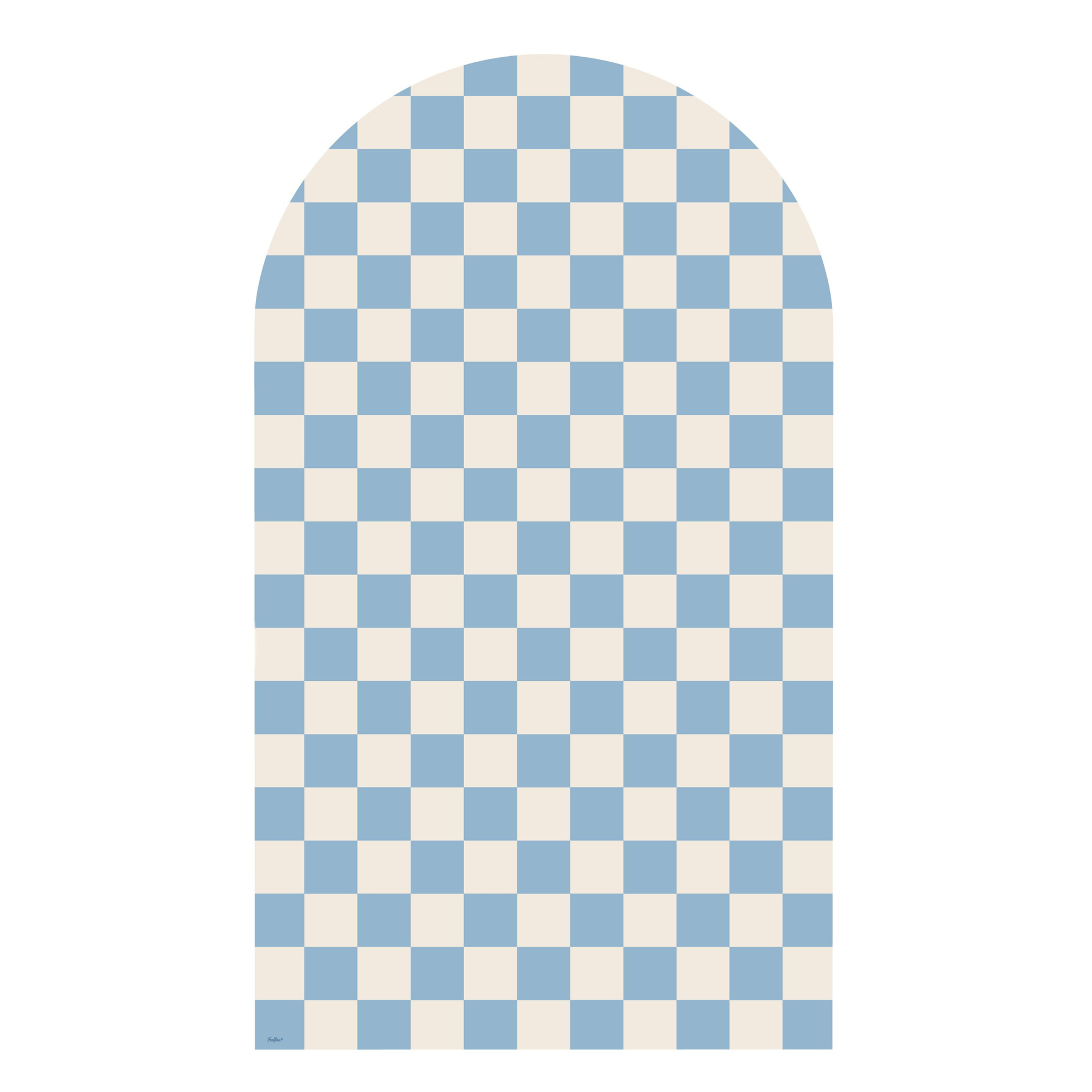 Revêtement magnétique arche au motif damier bleu et beige lin, revêtement Ferflex® pour support métallique