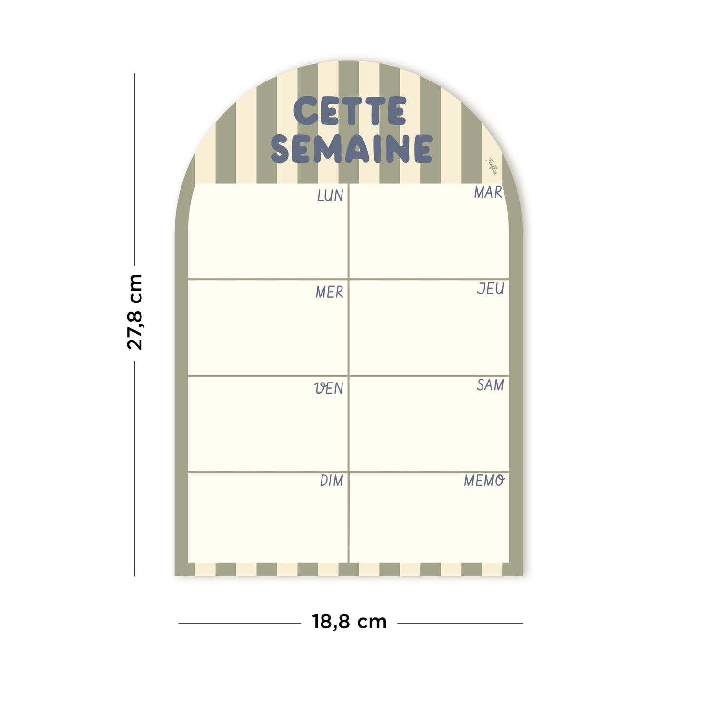 Cette semaine - Planning magnétique hebdomadaire Rayures
