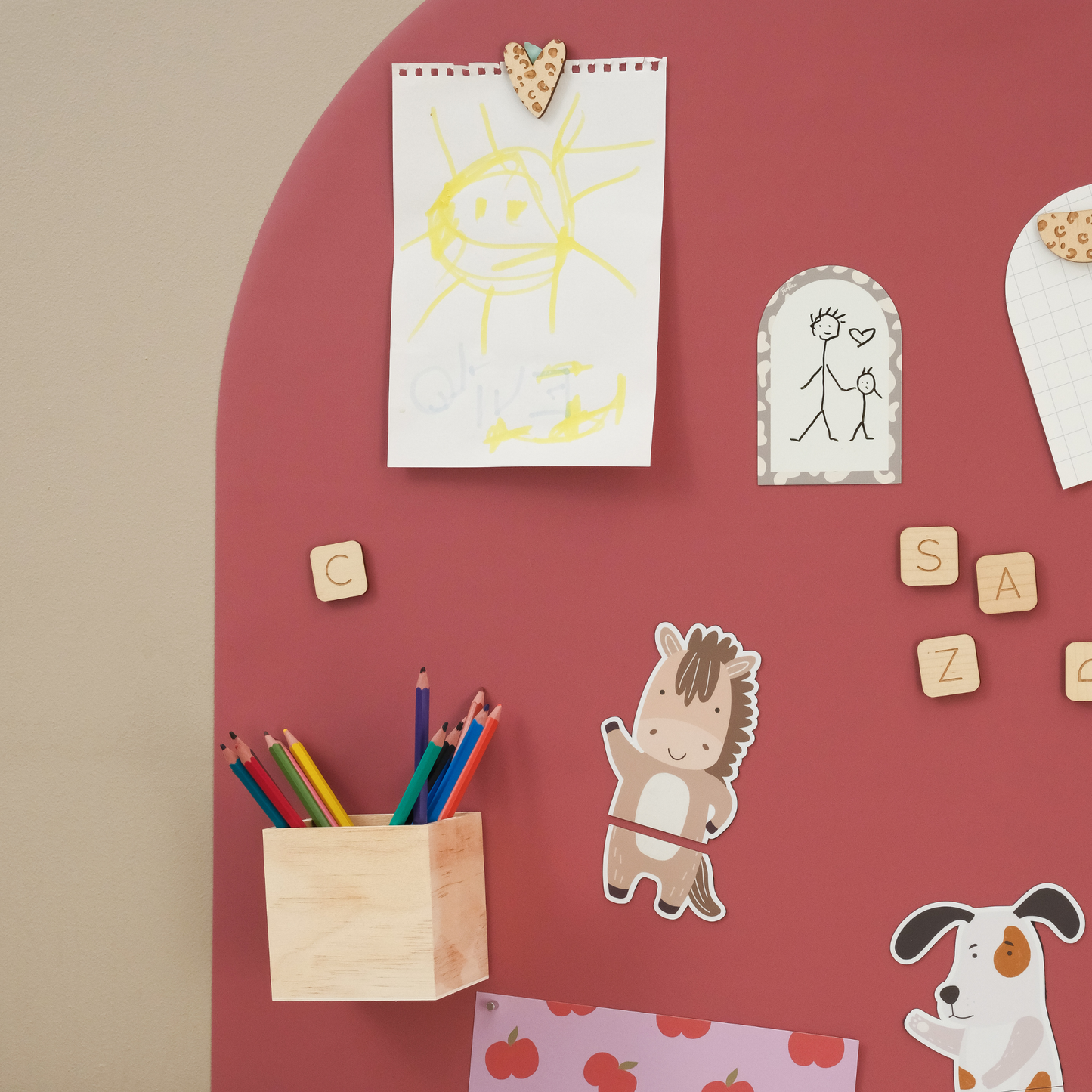 Tableau magnétique arche colorée