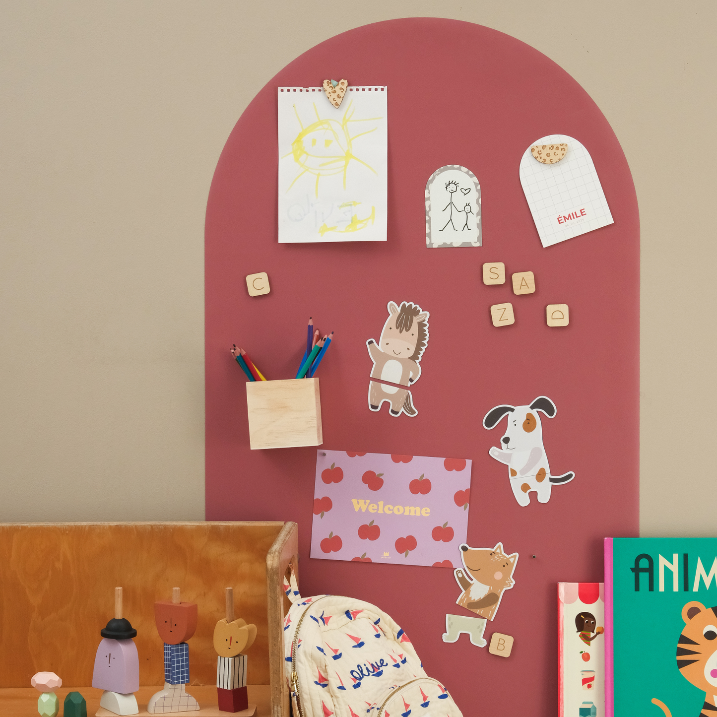 Tableau magnétique arche colorée