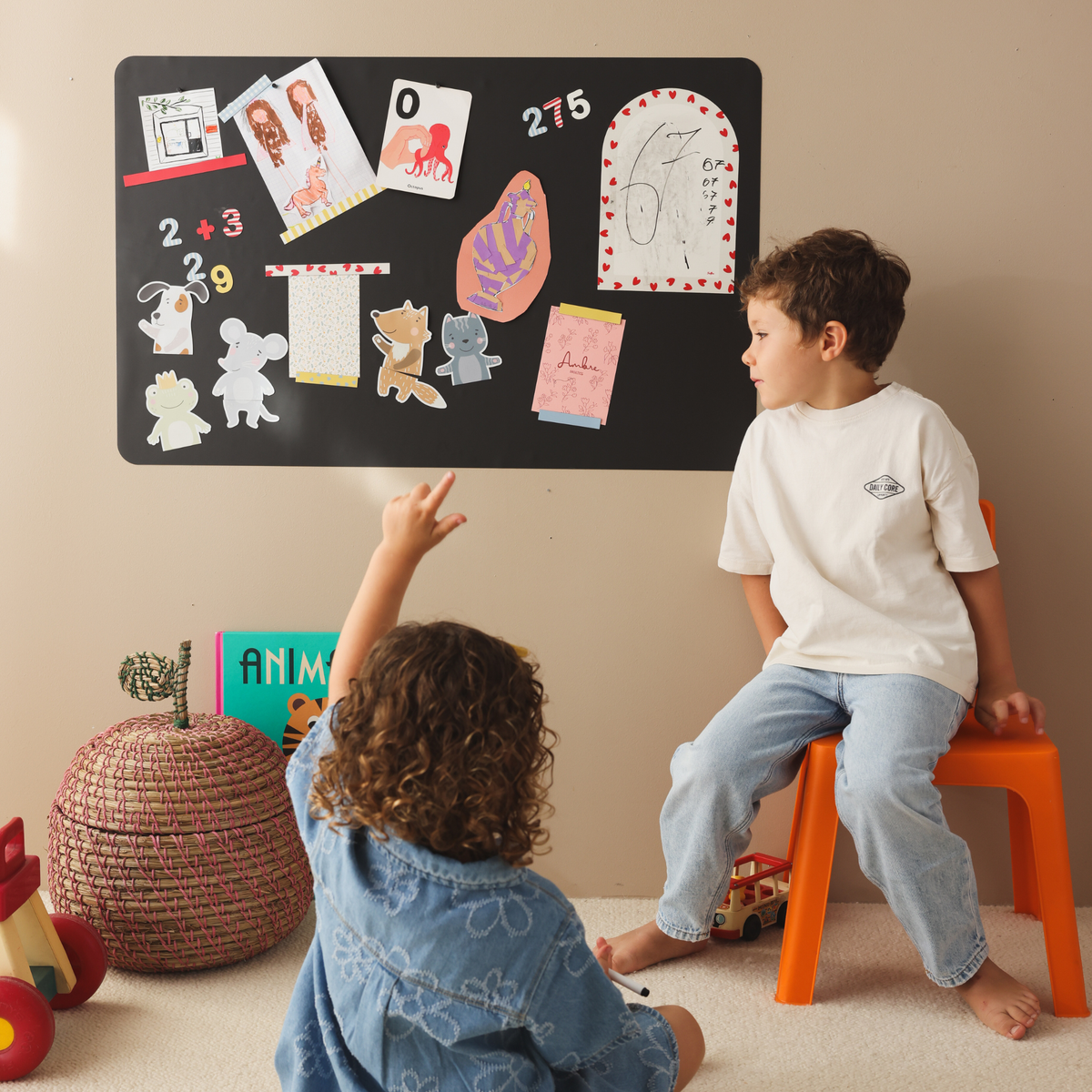 tableau magnétique grand format pour enfants avec magnets chiffres, jeu éducatif Ferflex
